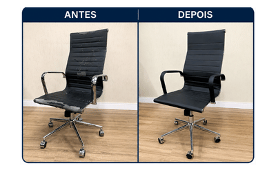 antes e depois da reforma cadeira barueri